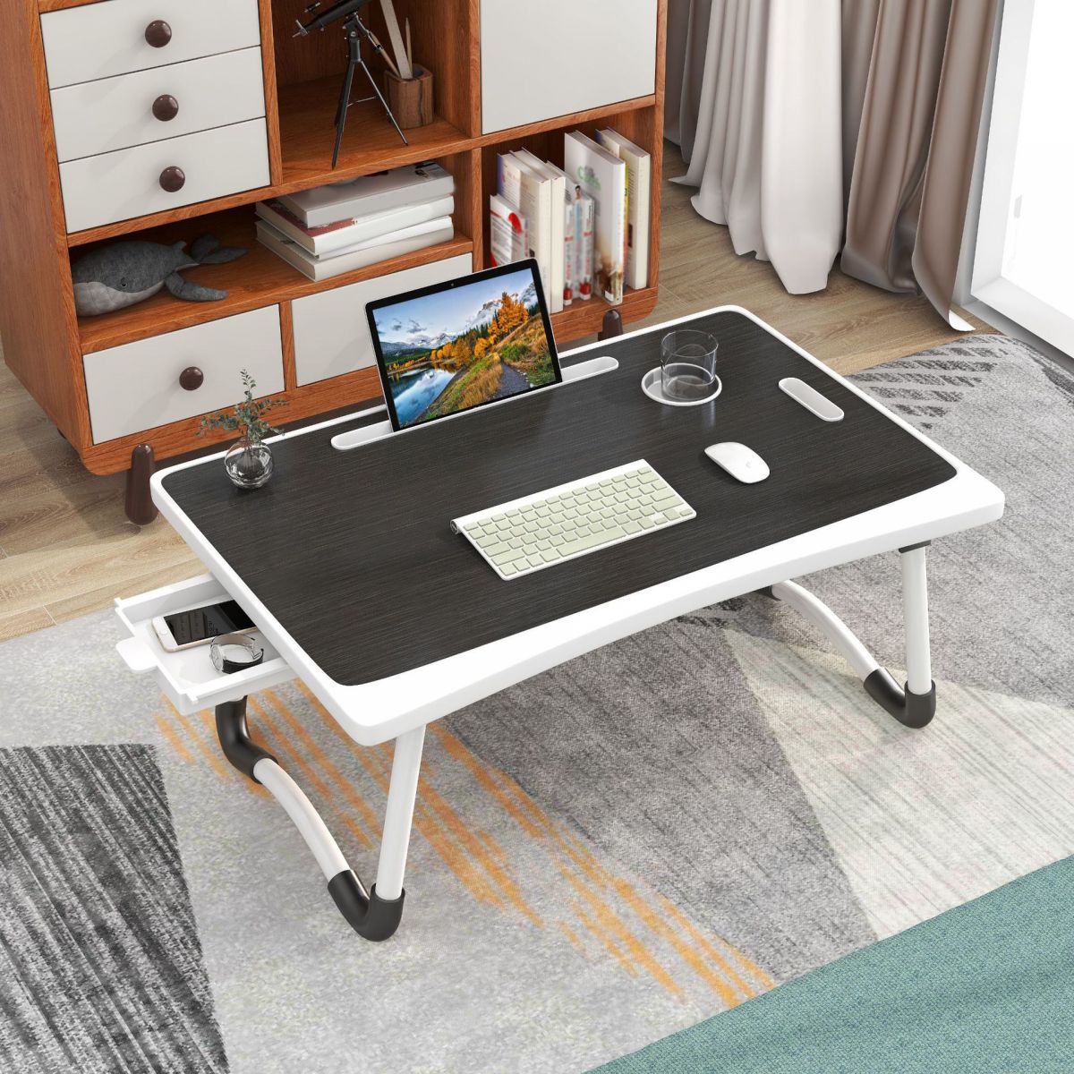 Modern Style Desk Home Bedroom Dormitory Artificial Wood Writing Desk,23.6"L X 15.7"W