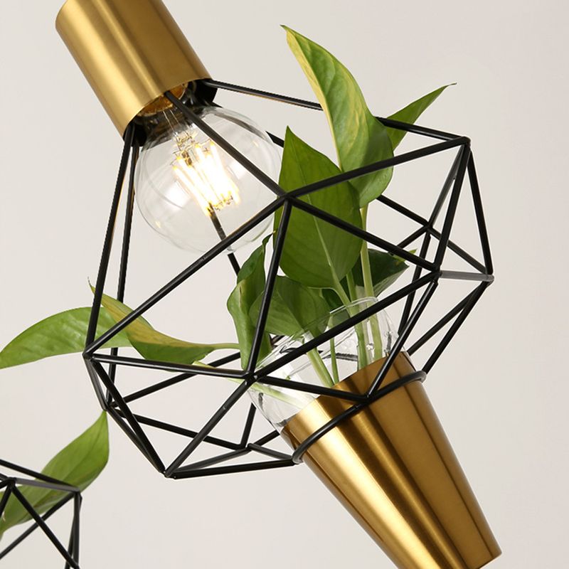 Plafonnage en métal Light Light Loft Loft Gold Gen Geometric Dinning Room Hanging Lightture