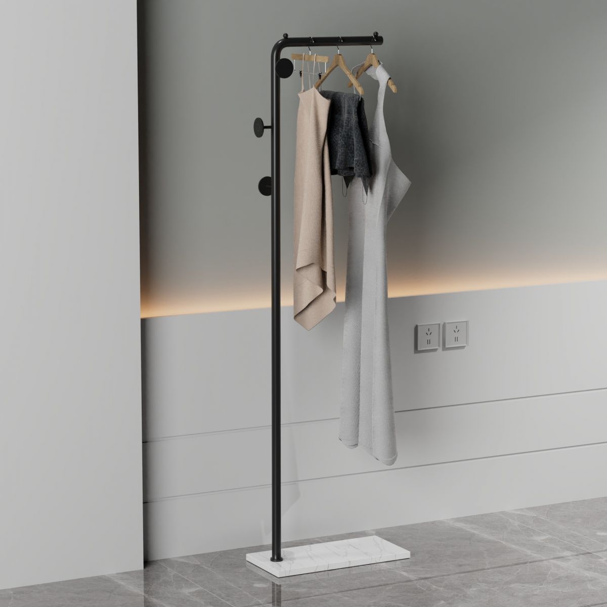 Modern Metal Hall Tree Free Standing Coat Rack Coat Hooks Coat Rack for Bedroom