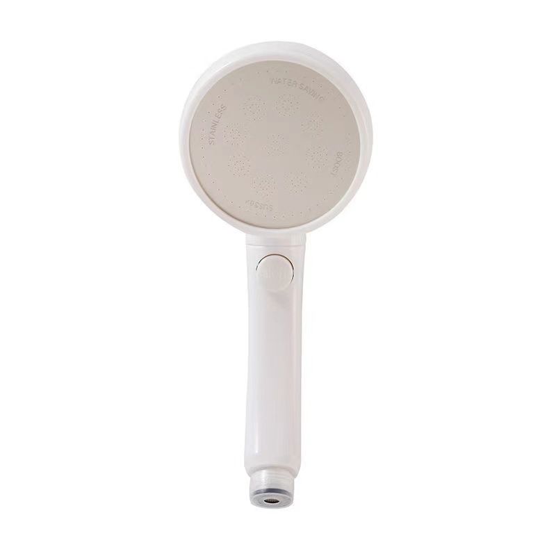 Plastic Handheld Shower Head White Standard Spray Round Wall Mount Swivel Shower Head