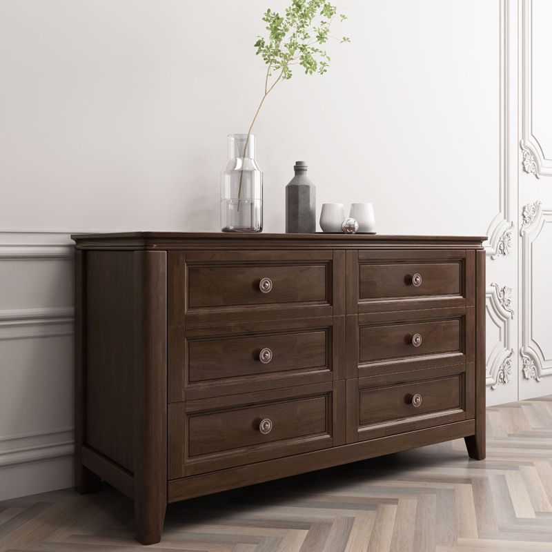 Traditional Style Chest Brown Bedroom Storage Chest with Multi Drawers