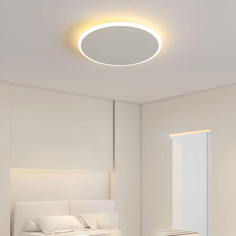 Single White Modern Flush Mount Lighting LED Ceiling Light for Bedroom