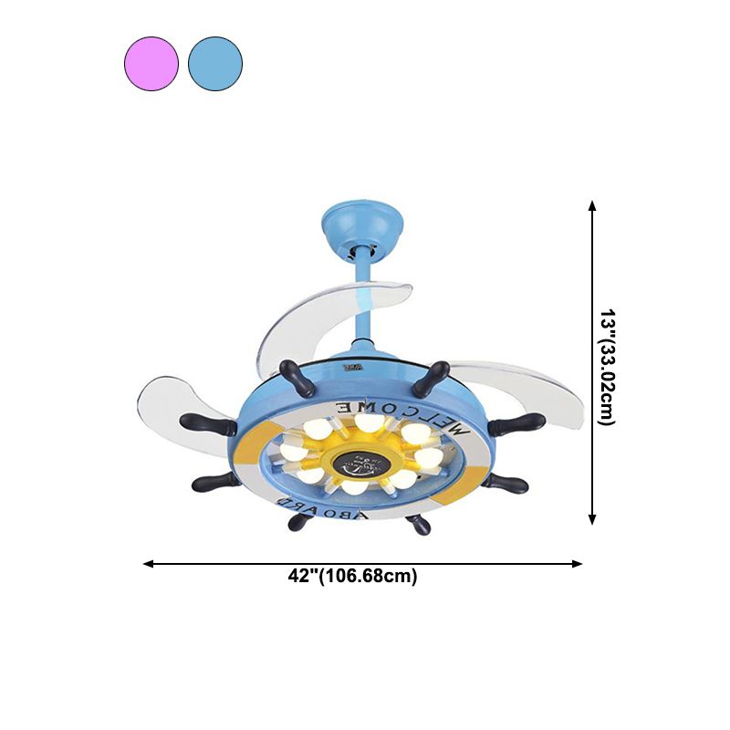 Éclairage de ventilateur de plafond moderne Style de style en métal pour enfants plafond Light