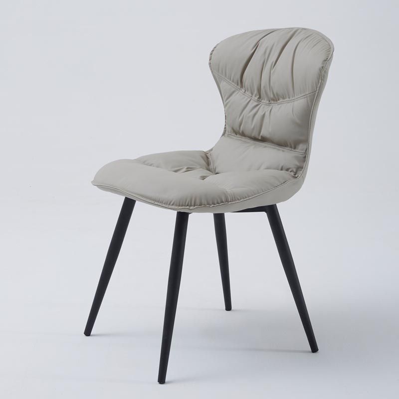 Contemporary Armless Furniture Botton Tufted Back Side Chairs with Upholstered Side