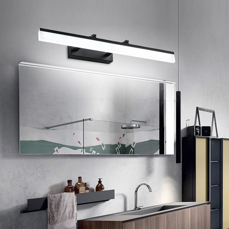 Modern Minimalist Style Rectangular Wall Mounted Mirror Front Acrylic Vanity Lighting Fixtures for Bathroom