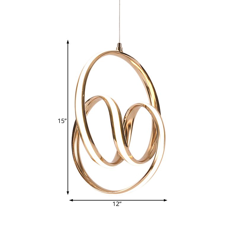 Twisted Restaurant Chandelier Pendant Acrylic LED Simplicity Ceiling Light in Gold