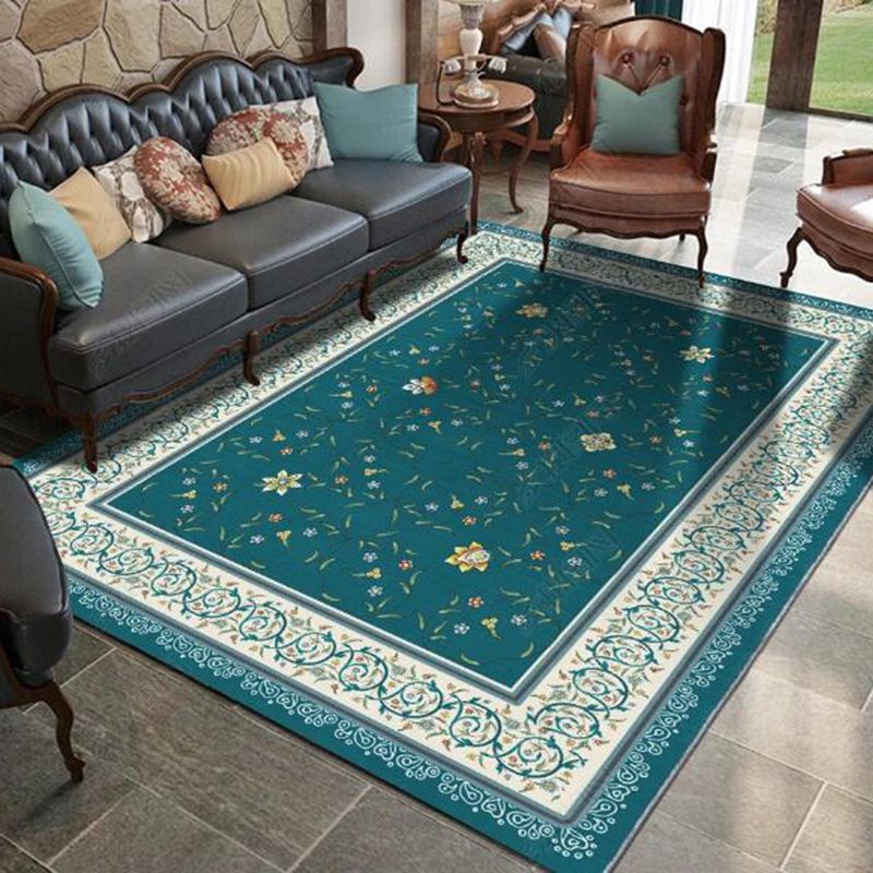 Multi-Color Moroccan Rug Polyster Geometric Print Area Carpet Easy Care Pet Friendly Washable Indoor Rug for Parlor
