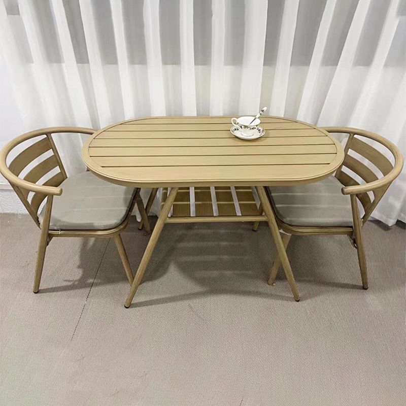 Contemporary Style Dining Set Metal 1/3/5 Pcs Dining Table Set