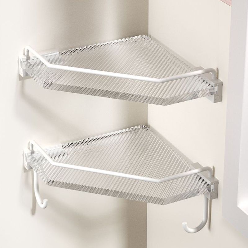 White & Clear Acrylic Bathroom Accessory Set with Towel Bar/Paper Holder/Robe Hook