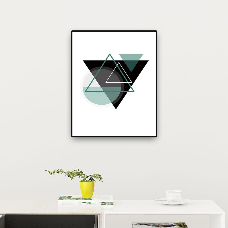 Canvas Decorative Painting Scandinavian Geometry Wall Decor in Black, Multiple Sizes