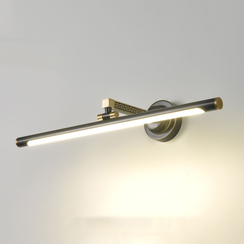 Metal Linear Shape Wall Lights Postmodern Style 1 Light Wall Mount Fixture for Bathroom