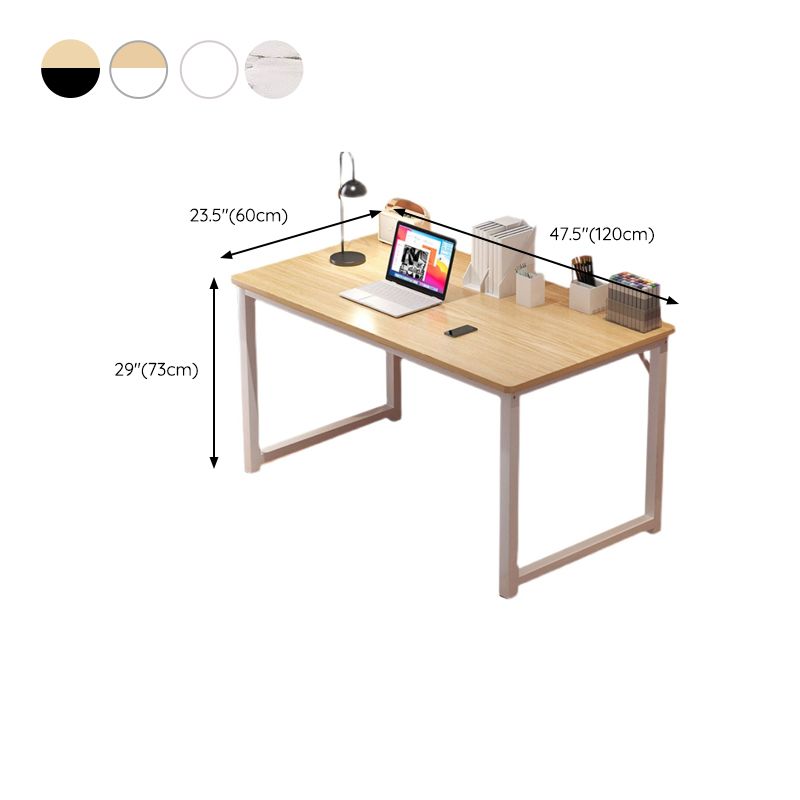 Contemporary Rectangular Computer Desk H-Shape Office Desk with Metal Legs