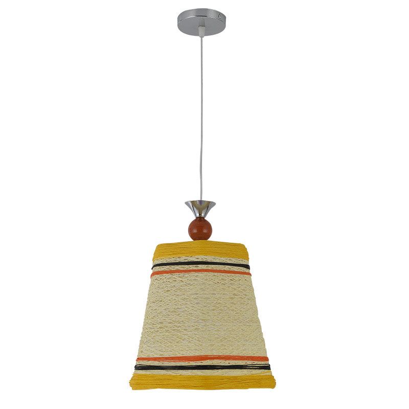 Pendentif en forme de cloche chinoise rotin fibre simple restaurant suspendu luminaire