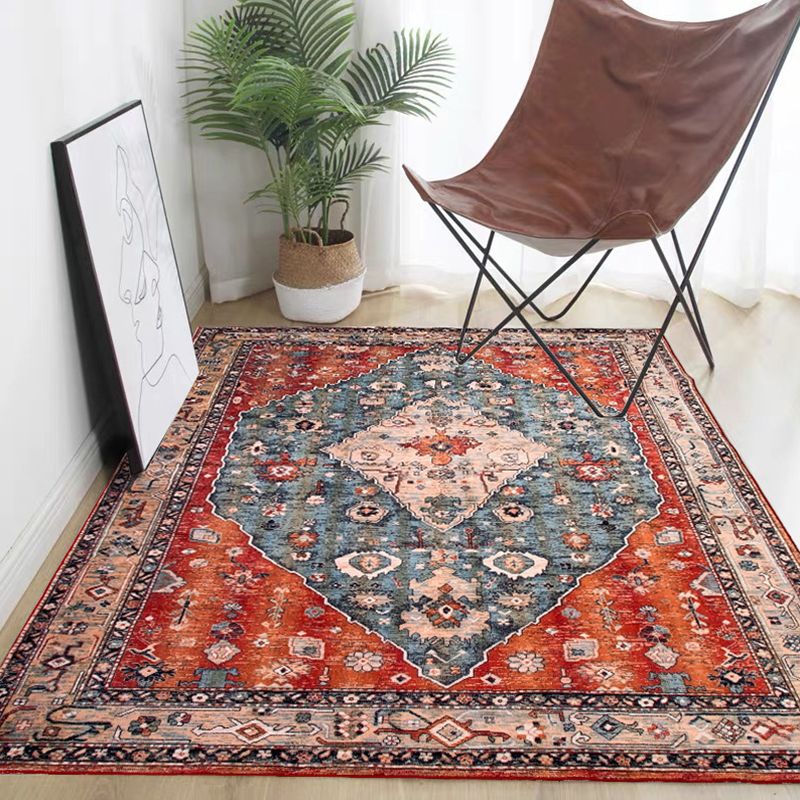 Casual Shabby Chic Rug Multicolored Geometric Print Carpet Anti-Slip Backing Stain-Resistant Rug for Room