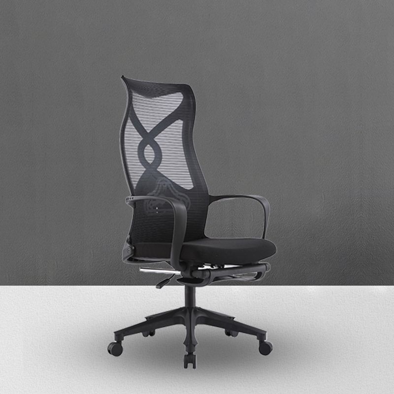 Contemporary High Back Office Chair Black Desk Microfiber Swivel Chair