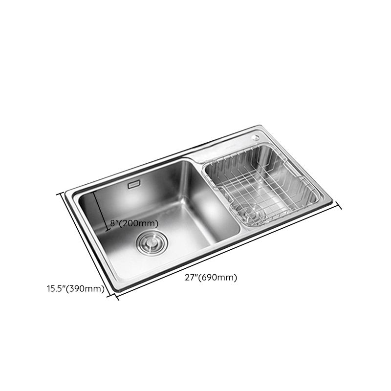 Stainless Steel Kitchen Double Sink Drop-In Kitchen Sink with Drain Assembly