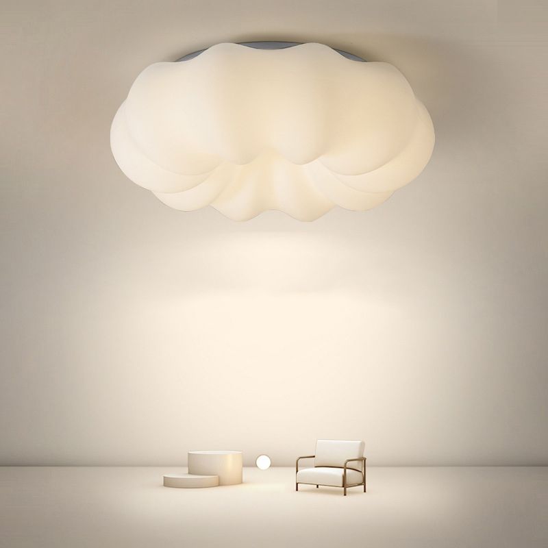 White LED Ceiling Light in Modern Creative Style Cloud Shape Flush Mount for Bedroom