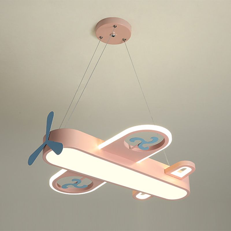 Cartoon Creative Personality Ceiling Pendant Light Metal Aircraft LED Hanging Light for Children Bedroom