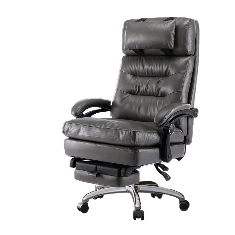 Modern Padded Arms Chair Leather Tilt Mechanism No Distressing Ergonomic Desk Chair