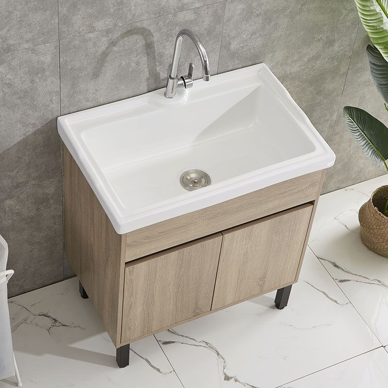 Modern Wood Bathroom Vanity Set Freestanding Single-Sink Bath Vanity