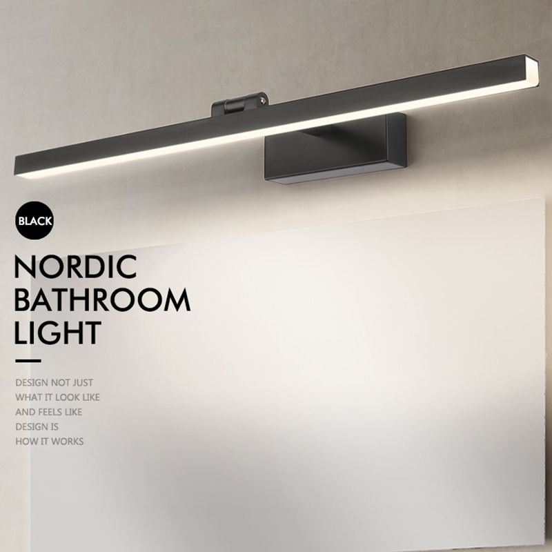 Estilo nórdico Simplicidad impermeable Luz de tocador de tocador rotatable Libra de espejo LED de revestimiento de acrílico para baño