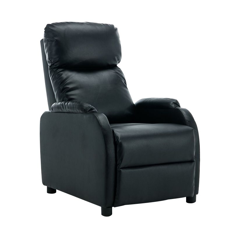 Contemporary Rocking Home Theater Recliner Solid Color Metal Manual-Push Botton