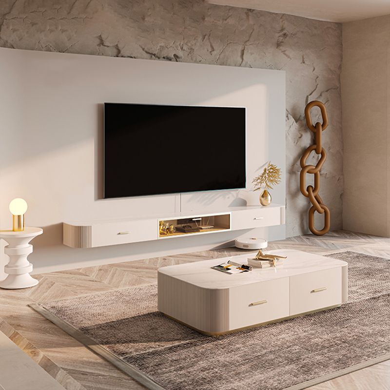 Glam TV Media Stand Wall-mounted TV Media Console with Drawers