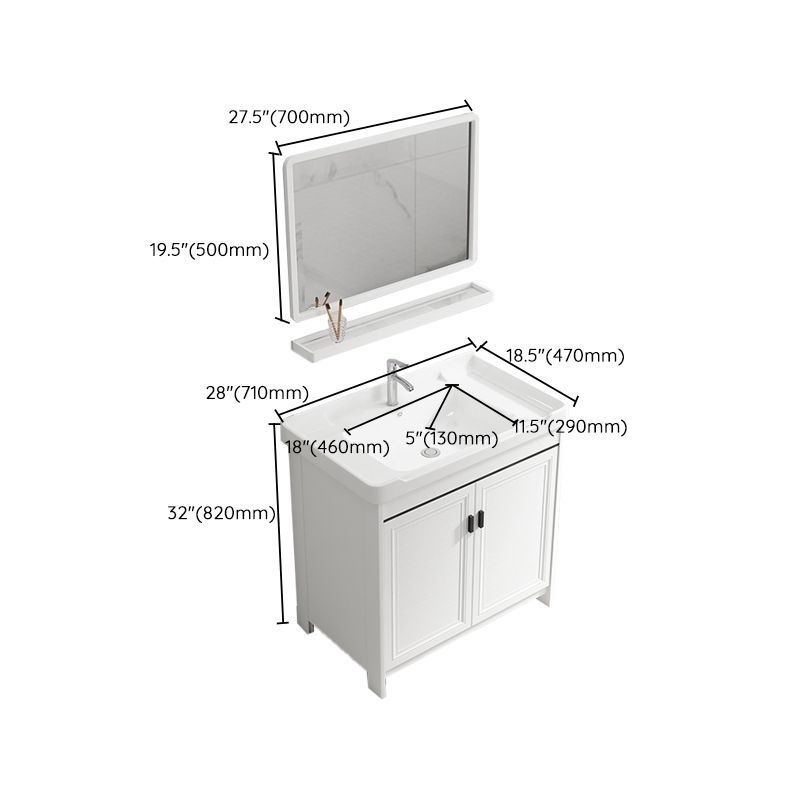 Bathroom Vanity Set Free Standing White Drawer Faucet Vanity with Mirror