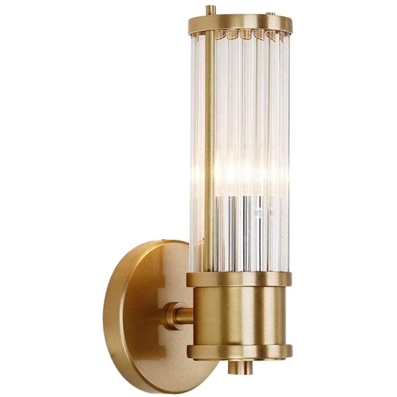 Gold 1 / 2 - Light Bathroom Vanity Lighting Iron and Glass Bath Sconce