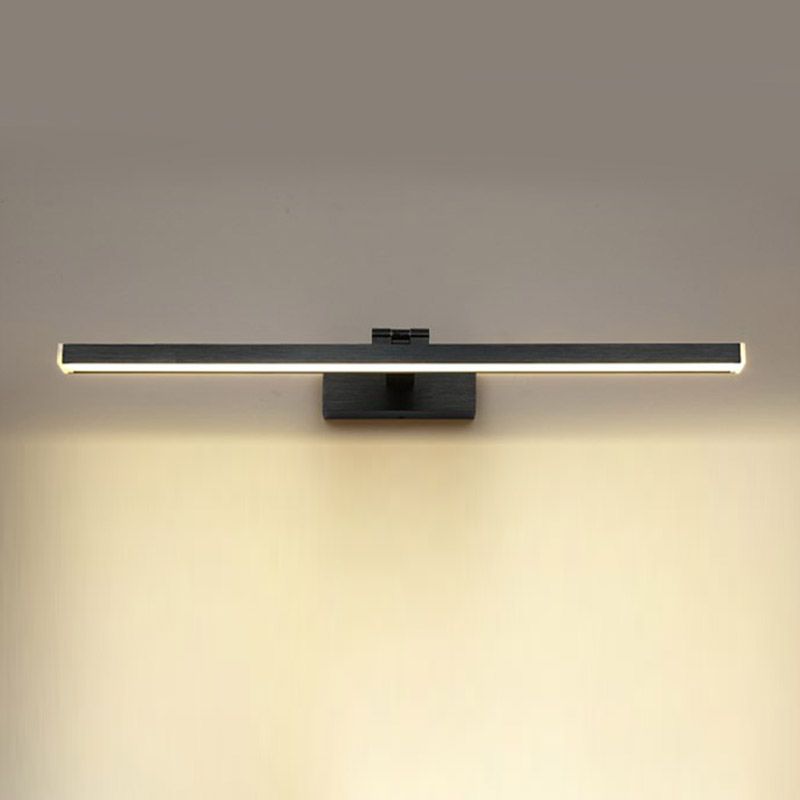 Modern Aluminum LED Vanity Light Straight Black Adjustable Mirror Light for Bathroom