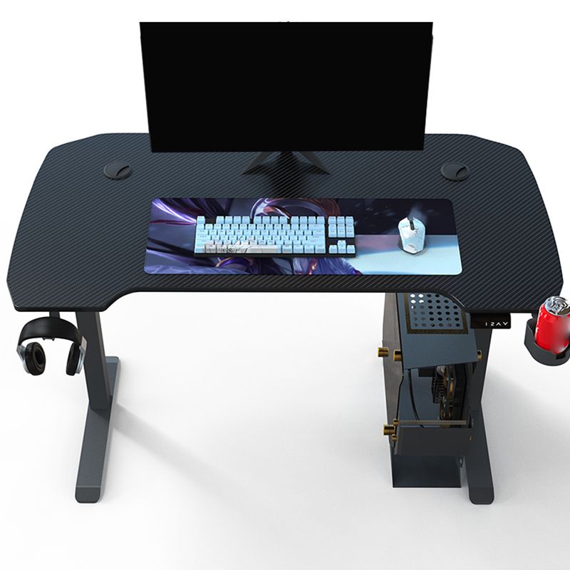 Contemporary T-Shape Gaming Desk Wooden Adjustable Gaming Desk