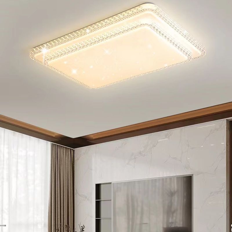 Modern Flush Light Acrylic Ceiling Lighting in White for Bedroom