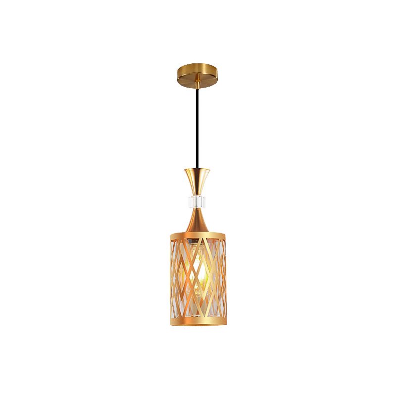 Gold Cutouts Hanging Light Fixture Modern Stylish Glass Pendant Lamp for Dining Room