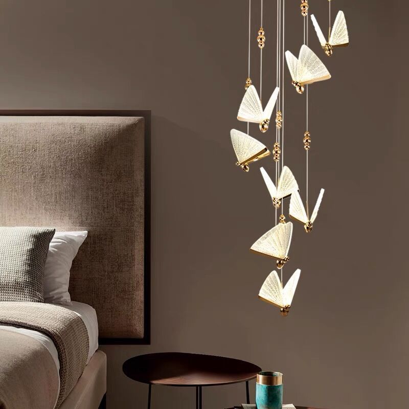 Butterfly Shade Hanging Lighting Modern Style Metal 1 Lights Hanging Lamp for Bedroom