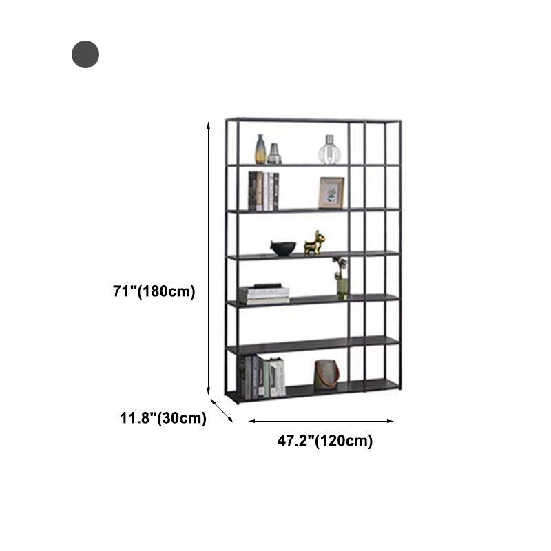 Contemporary Bookcase Metal Open Back Bookshelf for Home Office