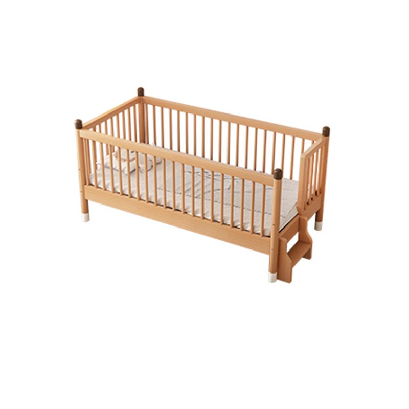 Traditional Wooden Nursery Bed Rectangle Pure Color Baby Crib