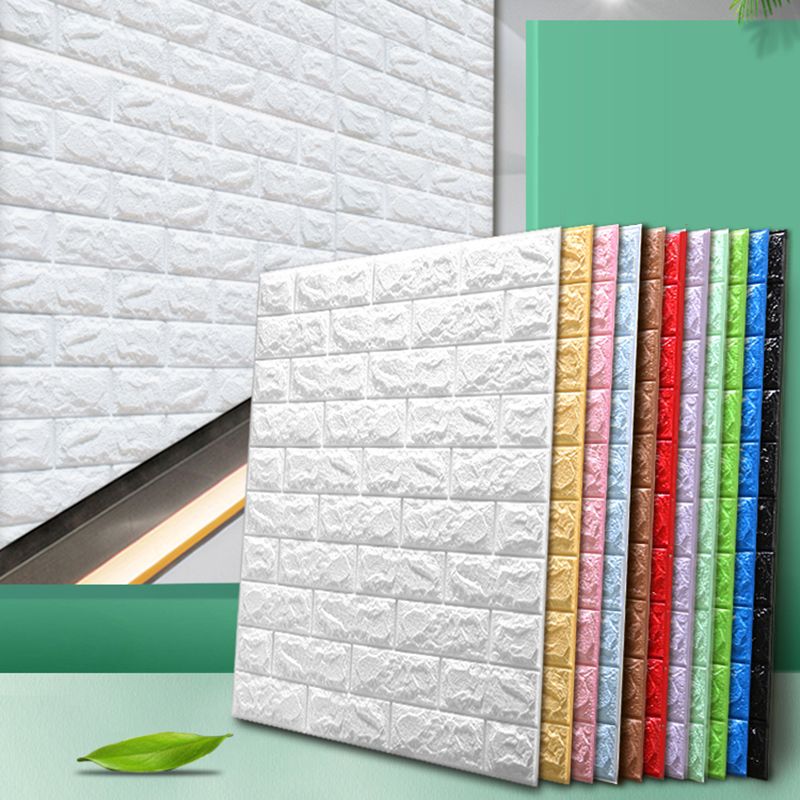 Contemporary Wall Paneling 3D Embossed Mosaic Peel and Press Waterproof Wall Access Panel