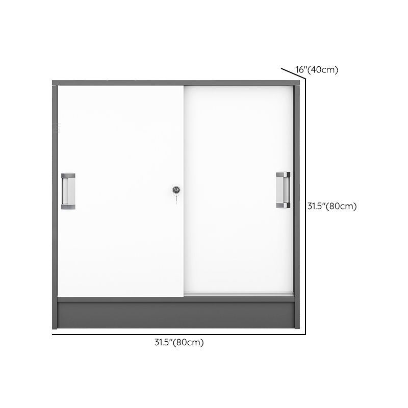 Modern Locking File Cabinet Wooden Contrast Panel File Cabinet for Home Office