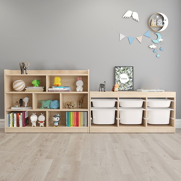 Solid Wood Kids Storage Cubby Nordic Home Freestanding Bookcase