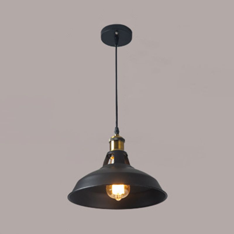 Metallic Pot Lid Suspension Lighting Retro Style 1 Head Restaurant Hanglamp Licht