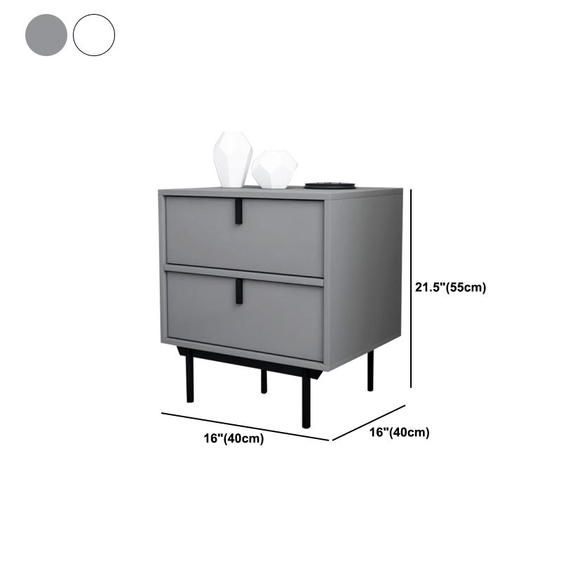 Modern Style Metal 2/3 Drawer White/grey/black 4 Legs Nightstand