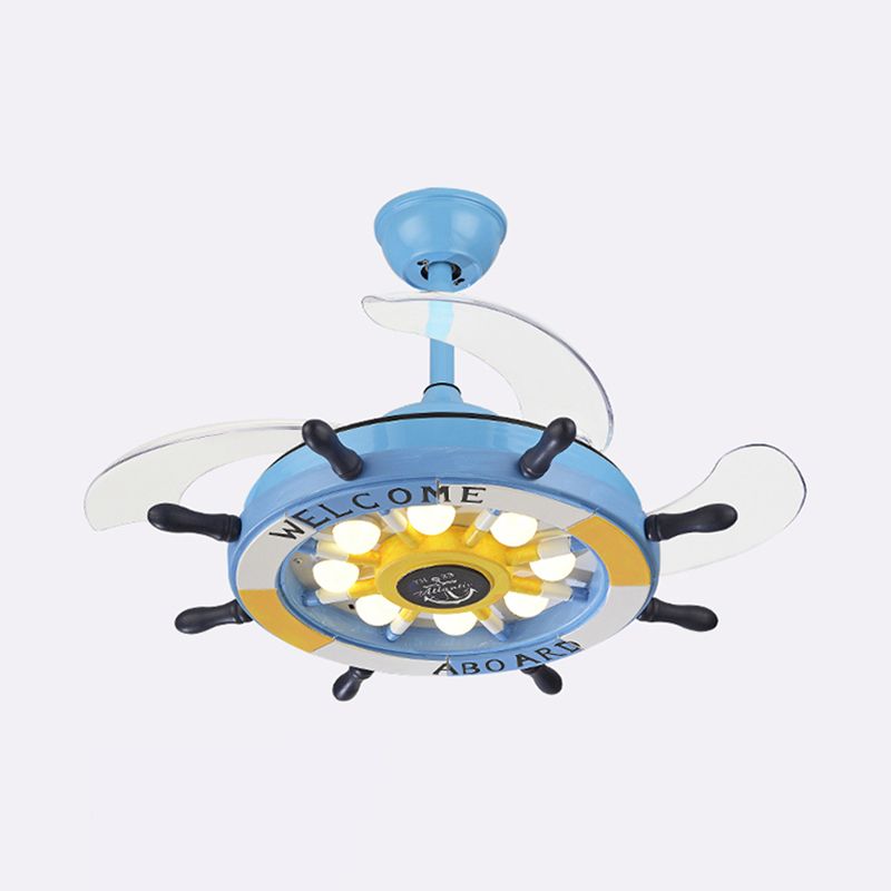 Modern Style Ceiling Fan Lighting Metal 8 Light Ceiling Fan Lamp for Children's Room