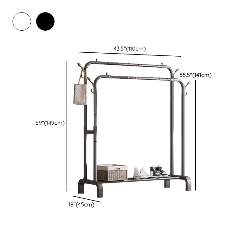 Contemporary Metal Coat Rack Storage Shelving Coat Rack with Coat Hooks