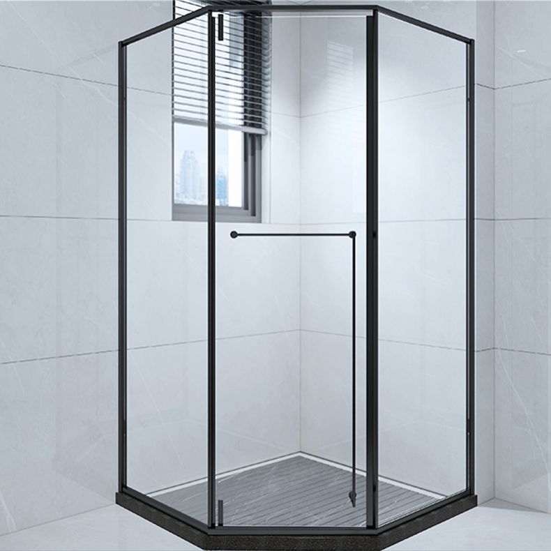 Framed Pivot Shower Enclosure Clear Matt Black Shower Enclosure