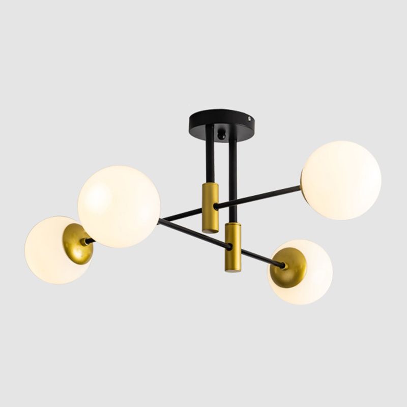 Modern Simple Ceiling Light Ball Shape Ceiling Lamp with Glass Shade for Bedroom