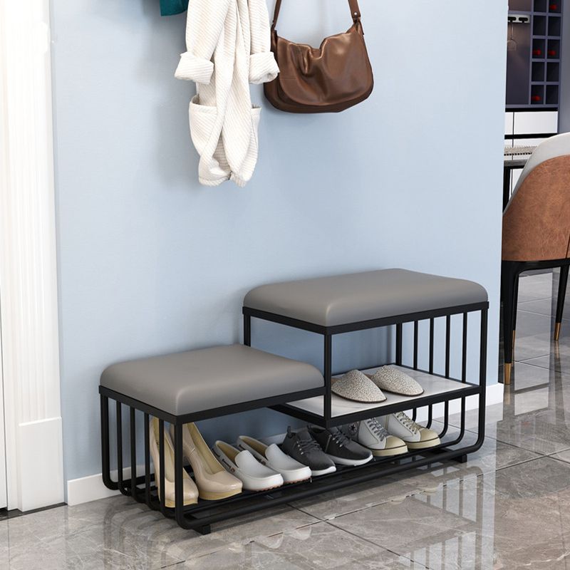 14 inch W Modern Entryway Bench Cushioned Metal Seating Bench