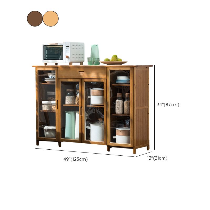 Modern Glass Door Sideboard Bamboo Sideboard for Kitchen Use