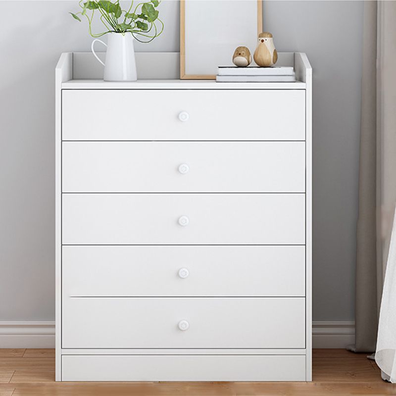 Contemporary Style Wood Dresser White Bedroom Storage Chest with Drawer