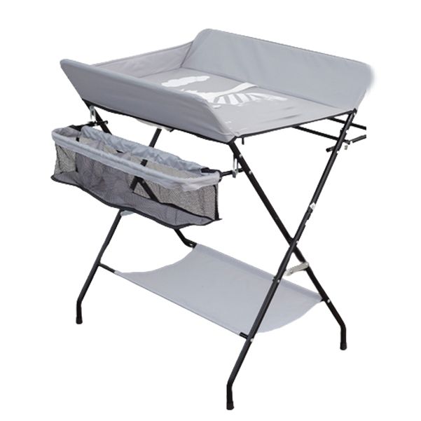 Folding Changing Table Flat Top Changing Table with Safety Rails and Storage