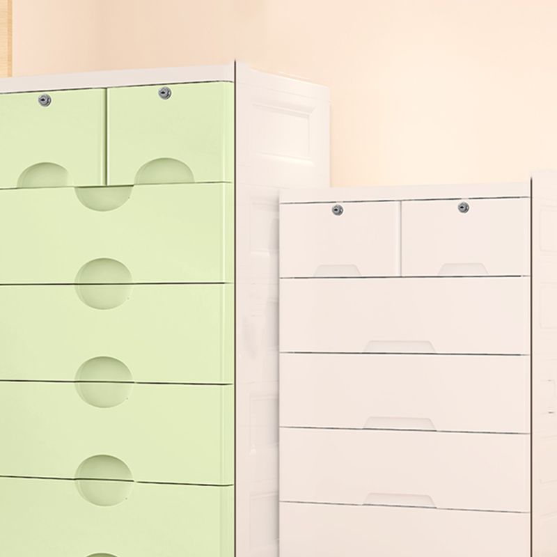 Modern Chest Nursery Dresser Plastic Kids Nightstand , 17.94 Inch W